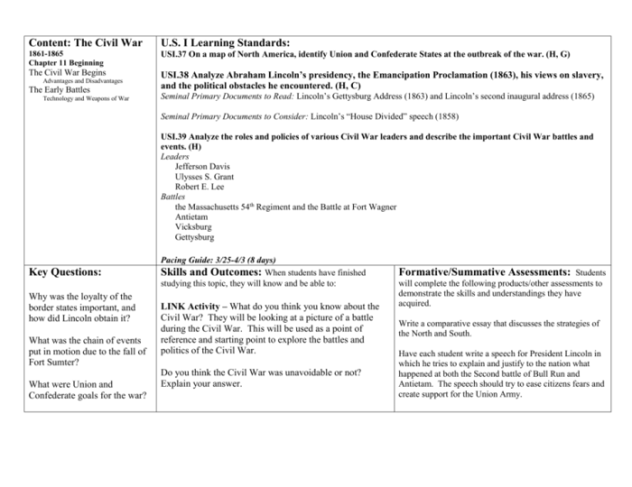 Civil war document based questions