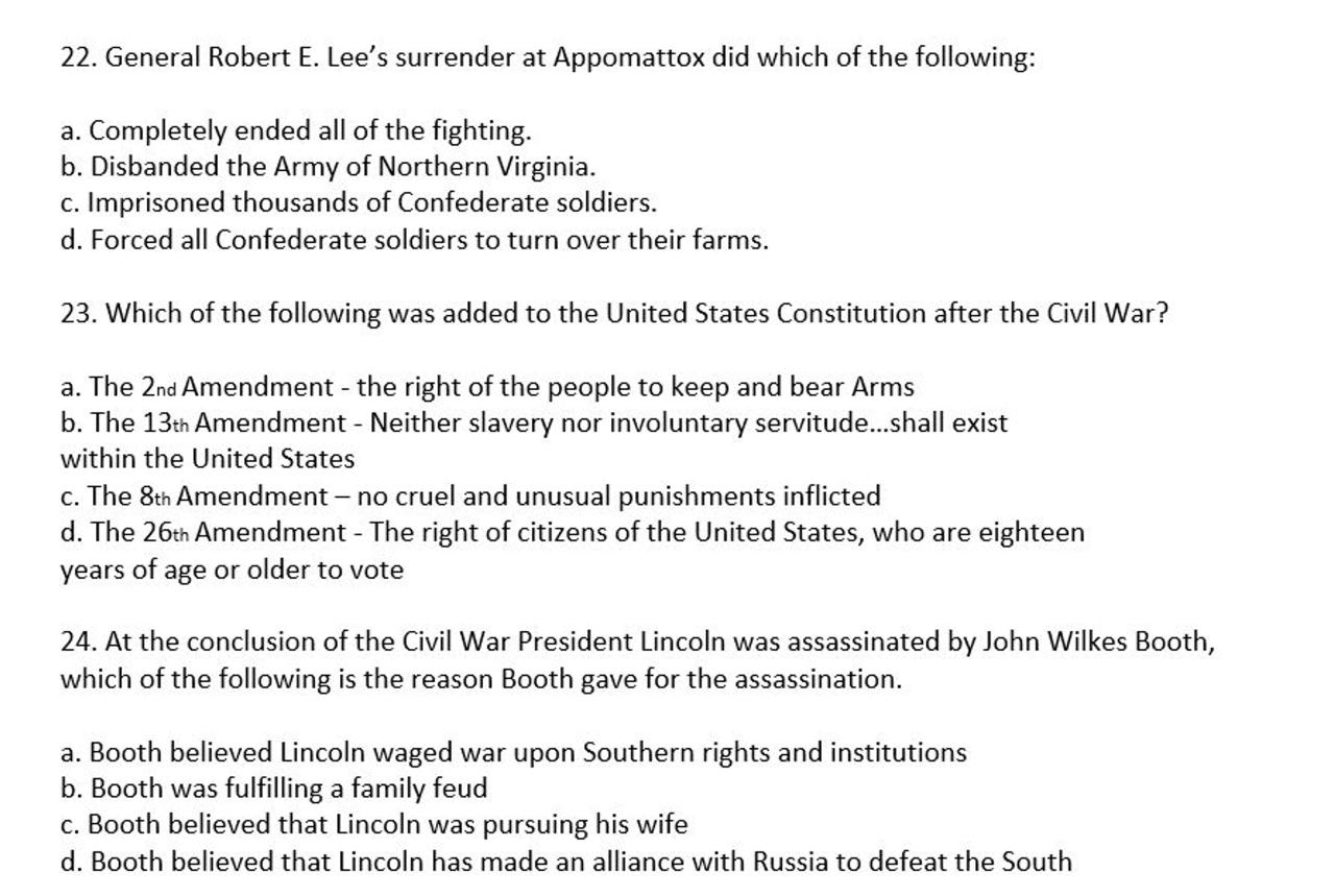 Civil war document based questions