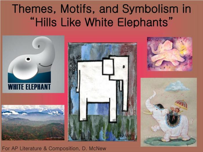 Metaphors in hills like white elephants