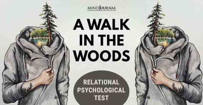 Psychological test walking through the woods